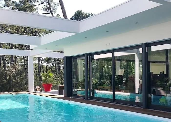 California Piscine Chauffée 14x4m Moulleau Abatilles 10 Pers Villa *