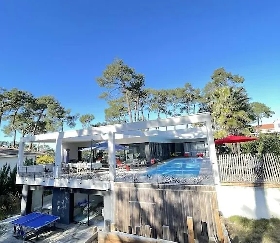 Villa California Piscine Chauffee 14x4m Moulleau Abatilles 10 Pers