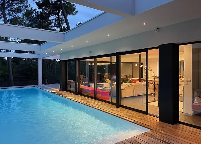 Villa California Piscine Chauffée 14x4m Moulleau Abatilles 10 Pers *